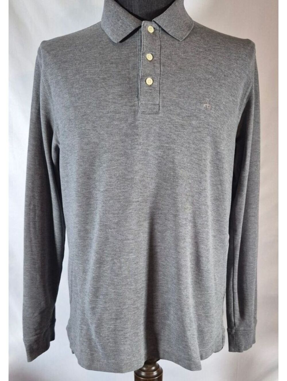 Brooks Brothers Medium Gray Long Sleeve Performance Polo Original Fit